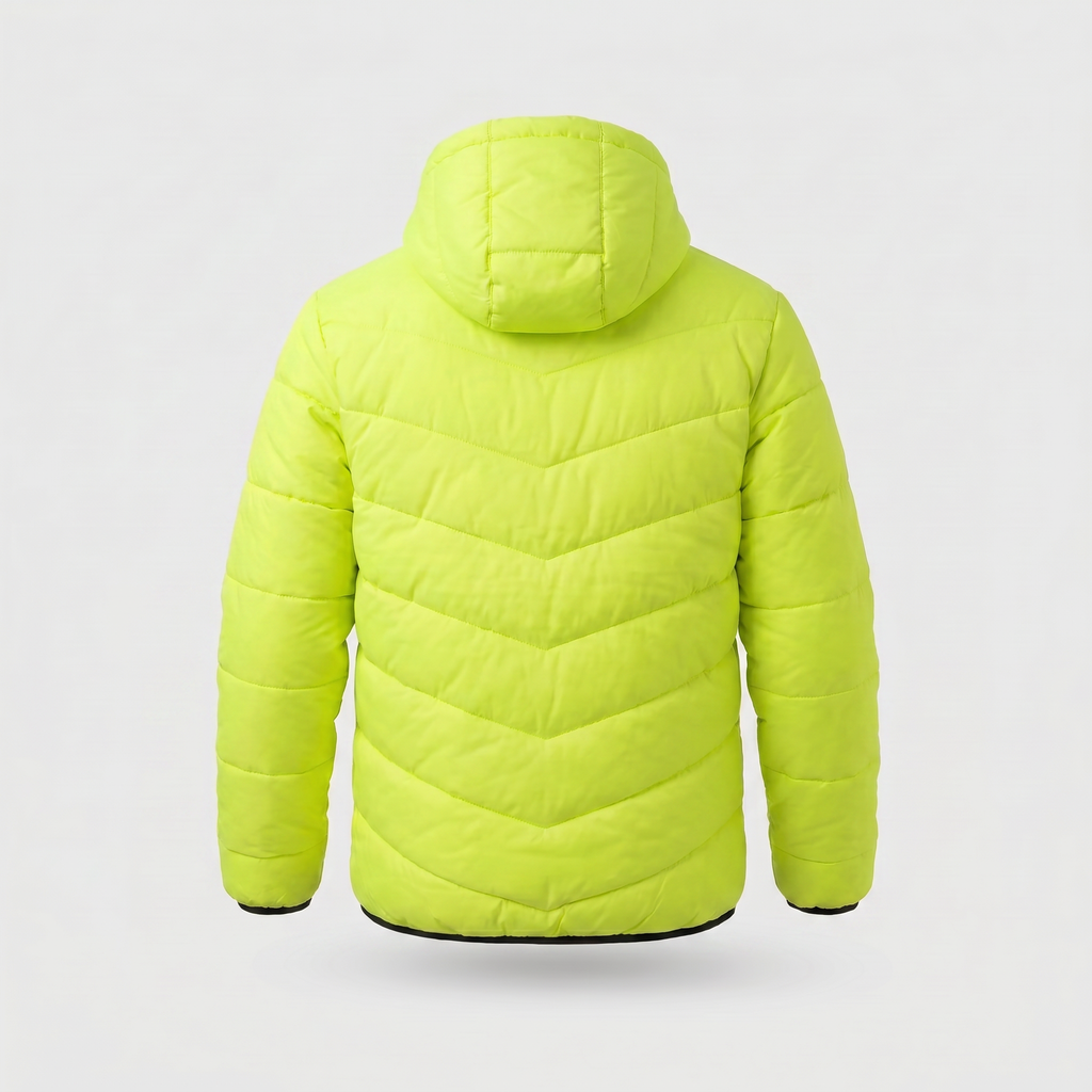 neon green regular fit hooded jacket