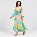 tropical print maxi dress
