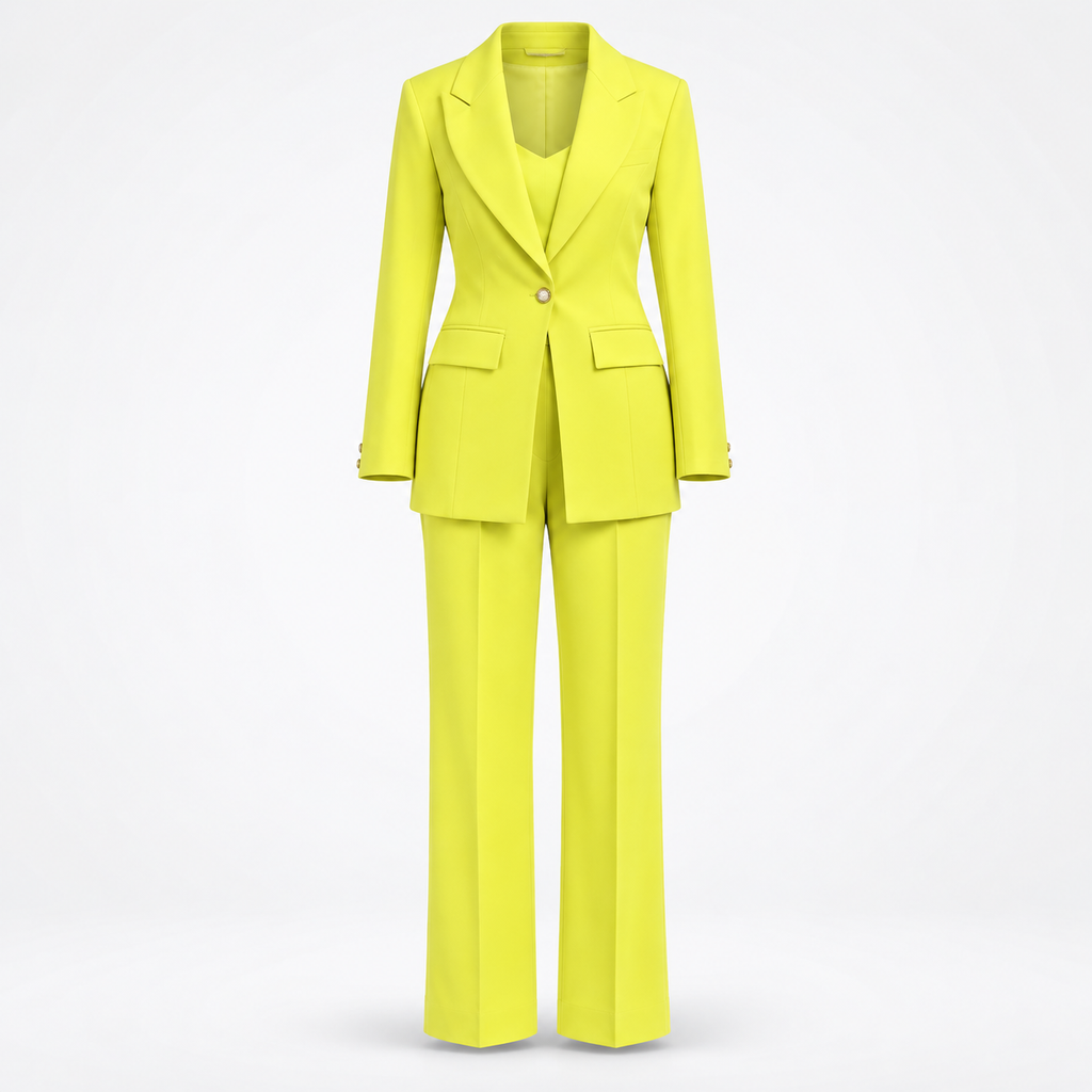 lime blazer & trouser suit
