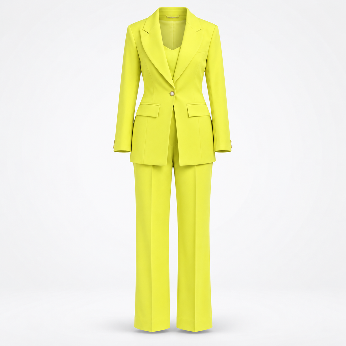 lime blazer & trouser suit