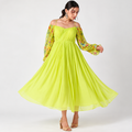 lime off-shoulder midi dress