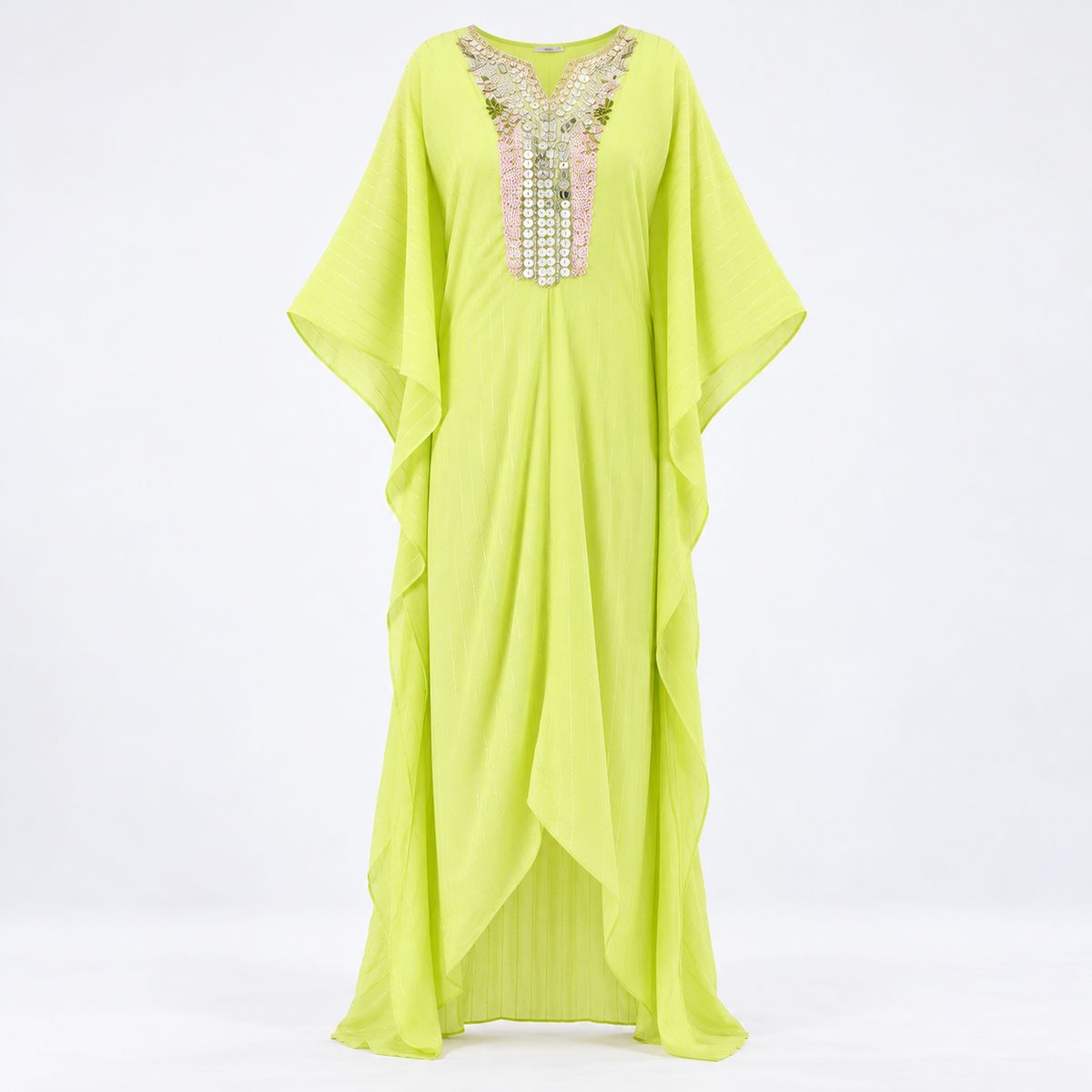lime embellished kaftan