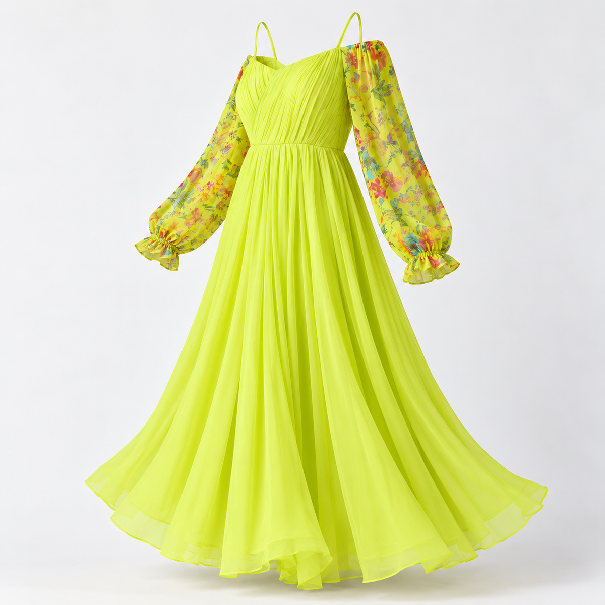 lime off-shoulder midi dress
