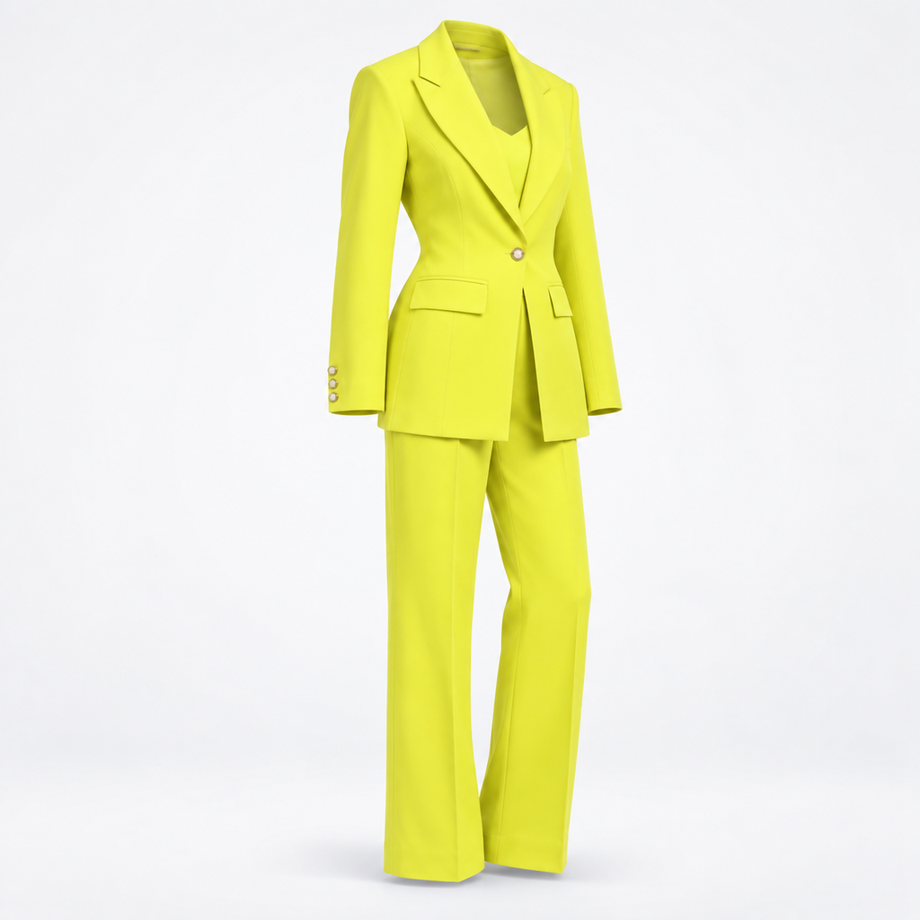 lime blazer & trouser suit