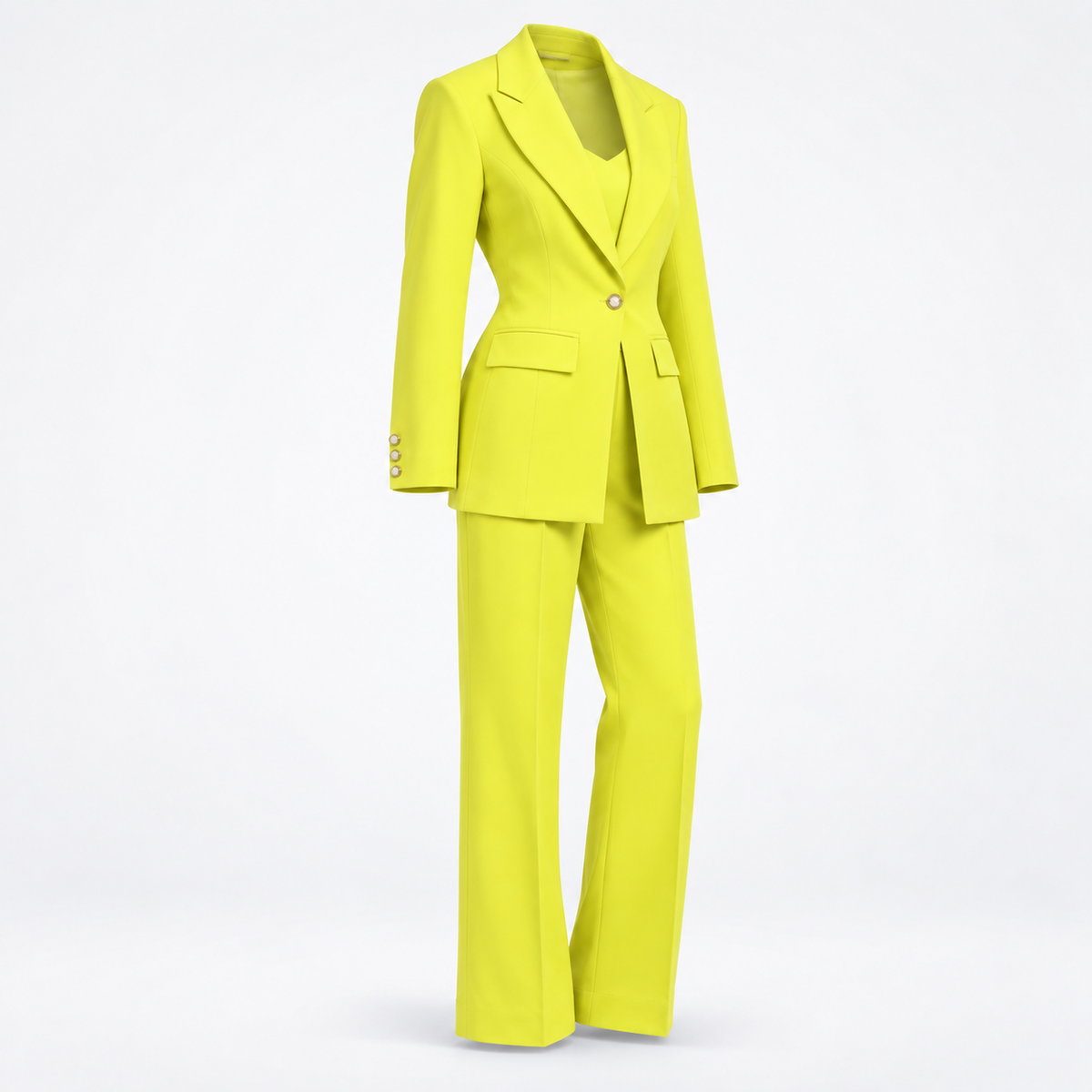 lime blazer & trouser suit