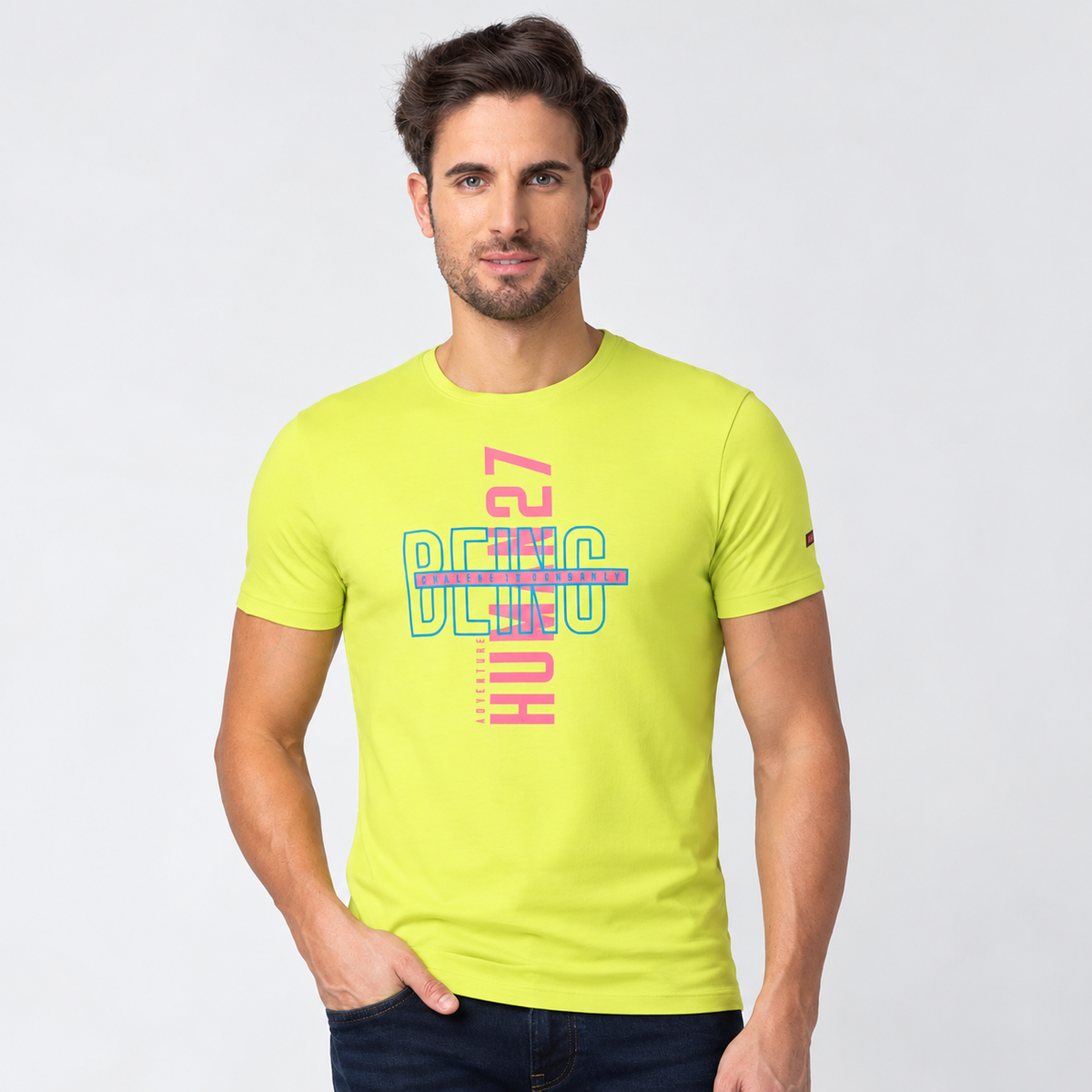 neon graphic print t-shirt