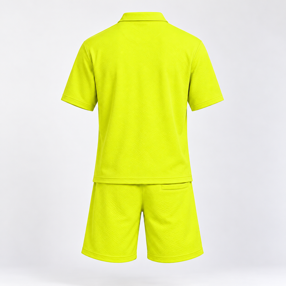 neon lime polo & shorts co-ord