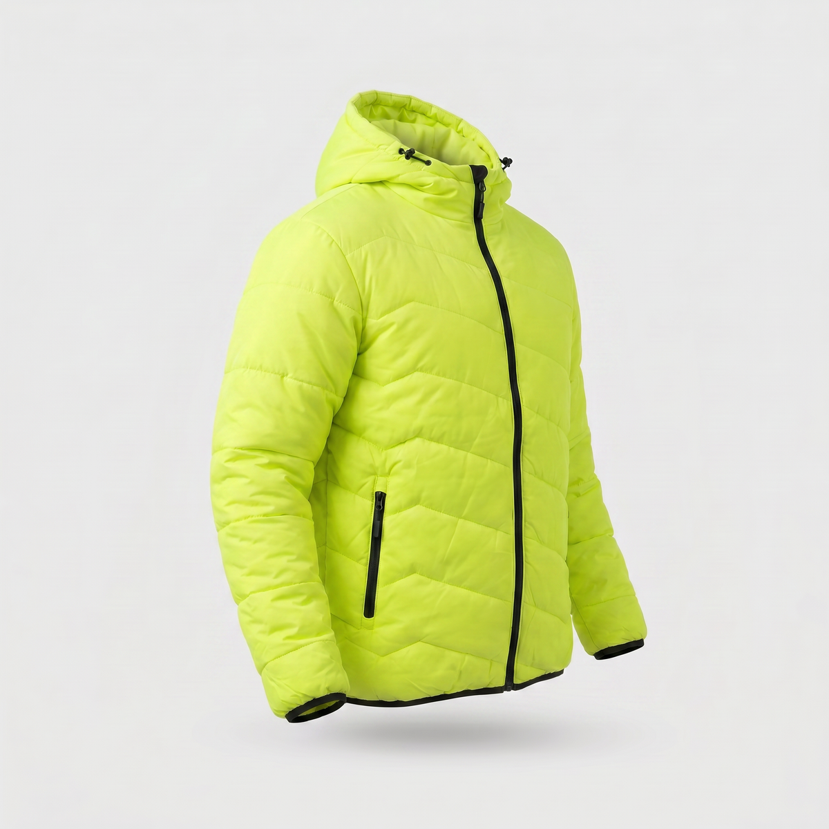 neon green regular fit hooded jacket