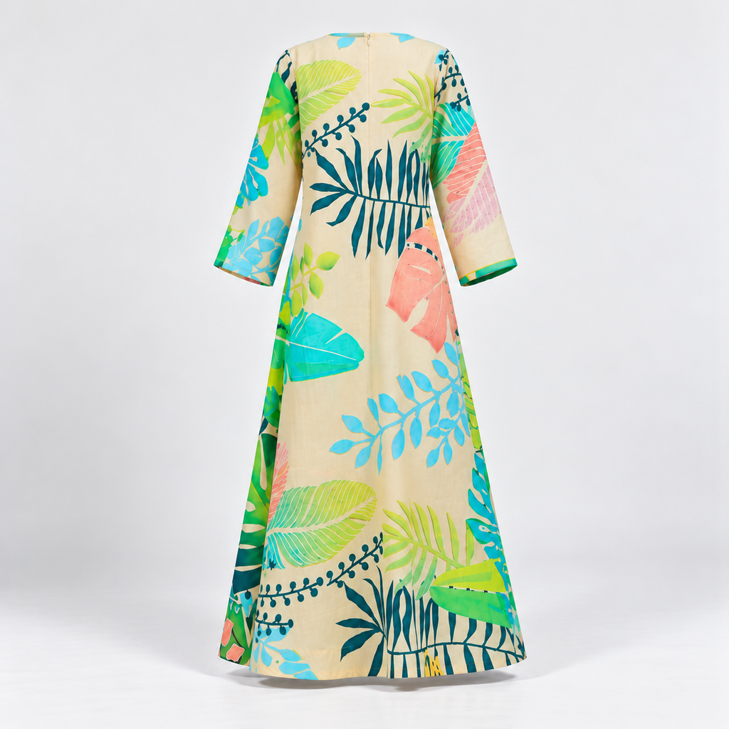 tropical print maxi dress
