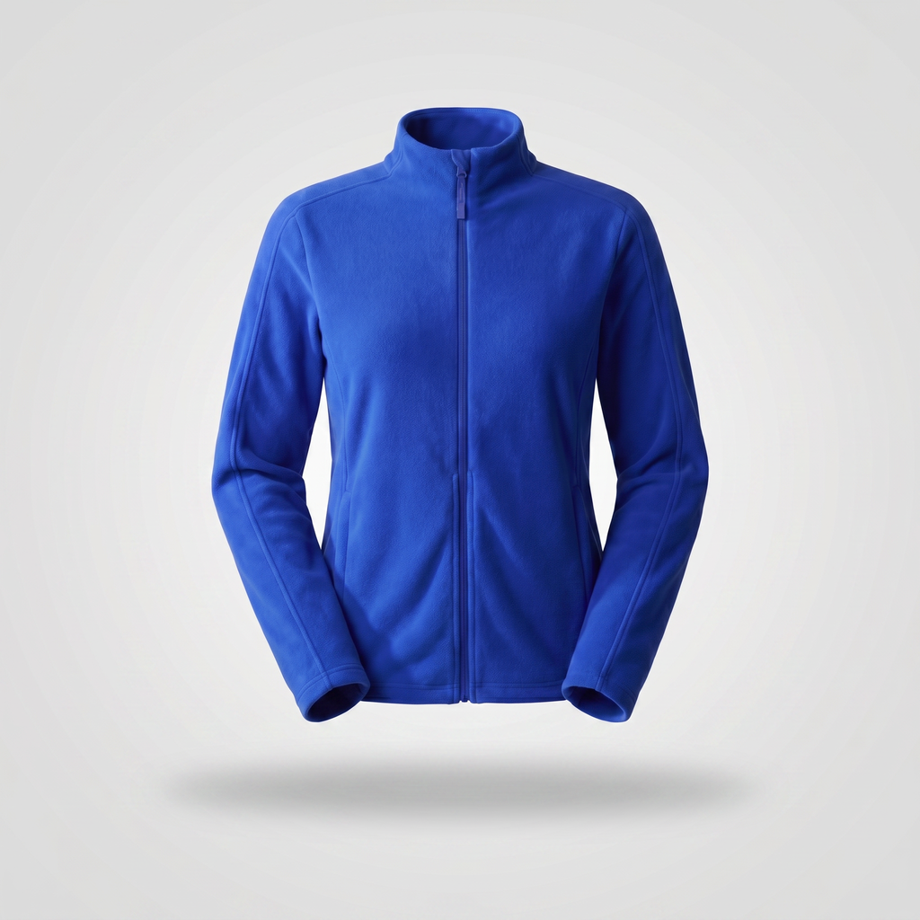 Blue jacket on a light gray background